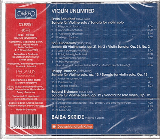 MCD- CD AUTORI VARI VIOLIN UNLIMITED BAIBA SKRIDE ORFEO BLISTER - ZCD11