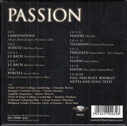 MCD- CD PASSION SACRED MASTERPIECES BOX 15 CD + CD ROM BRILLIANT CLASSICS - ZCD6