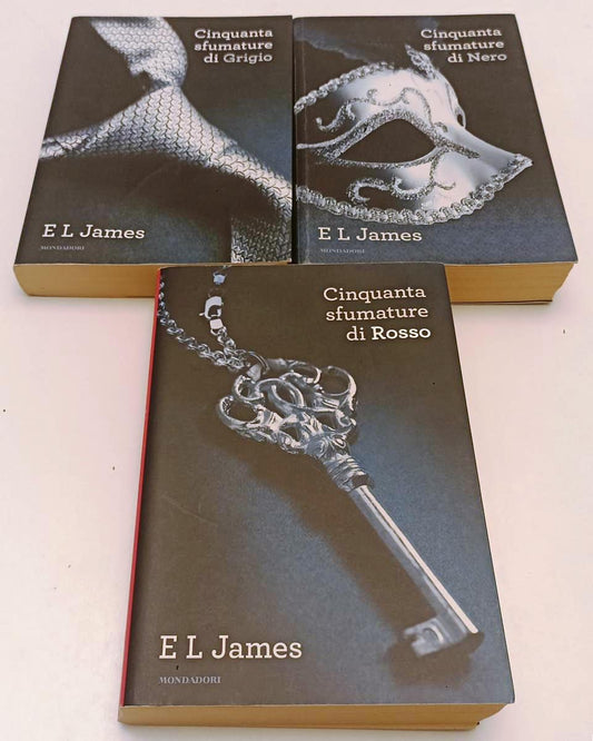 LN- CINQUANTA SFUMATURE DI GRIGIO NERO ROSSO 3 VOLUMI- JAMES- MONDADORI- B- ZFS5