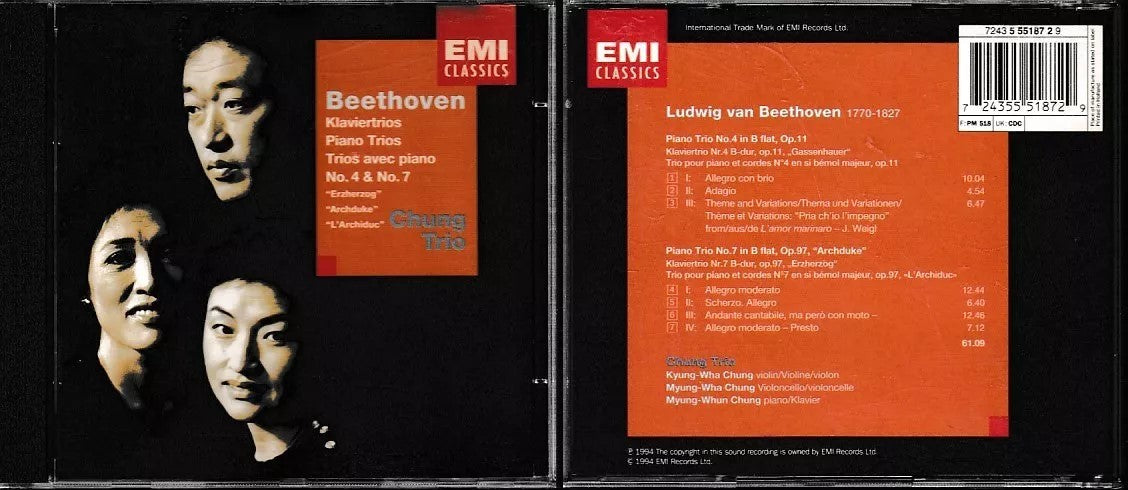 MCD- CD BEETHOVEN KLAVIERTRIOS PIANO TRIOS CHUNG TRIO EMI 1994 - ZCD14