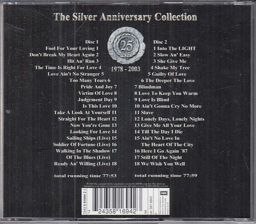 MCD- CD WHITESNAKE THE SILVER ANNIVERSARY COLLECTION EMI S CD - ZCD6