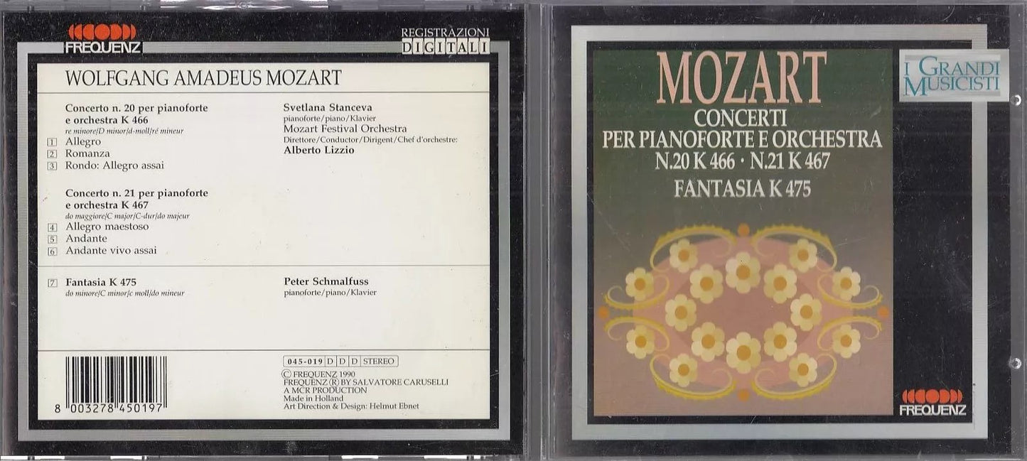 MCD- CD MOZART - CONCERTO PIANOFORTE 20 21 - STANCEVA LIZZIO - FREQUENZ - ZCD8