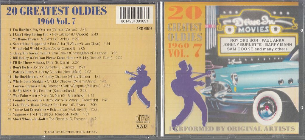 MCD- CD - 20 GREATEST OLDIES 1960 VOL. 7 ---- 1993 -- ZCD4