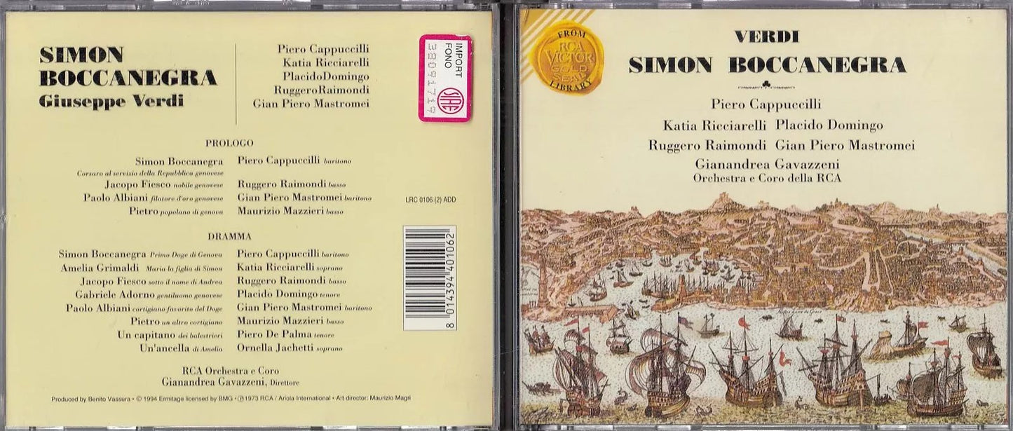 MCD- CD VERDI SIMON BOCCANEGRA RICCIARELLI DOMINGO RCA GOLD 2 CD - ZCD18