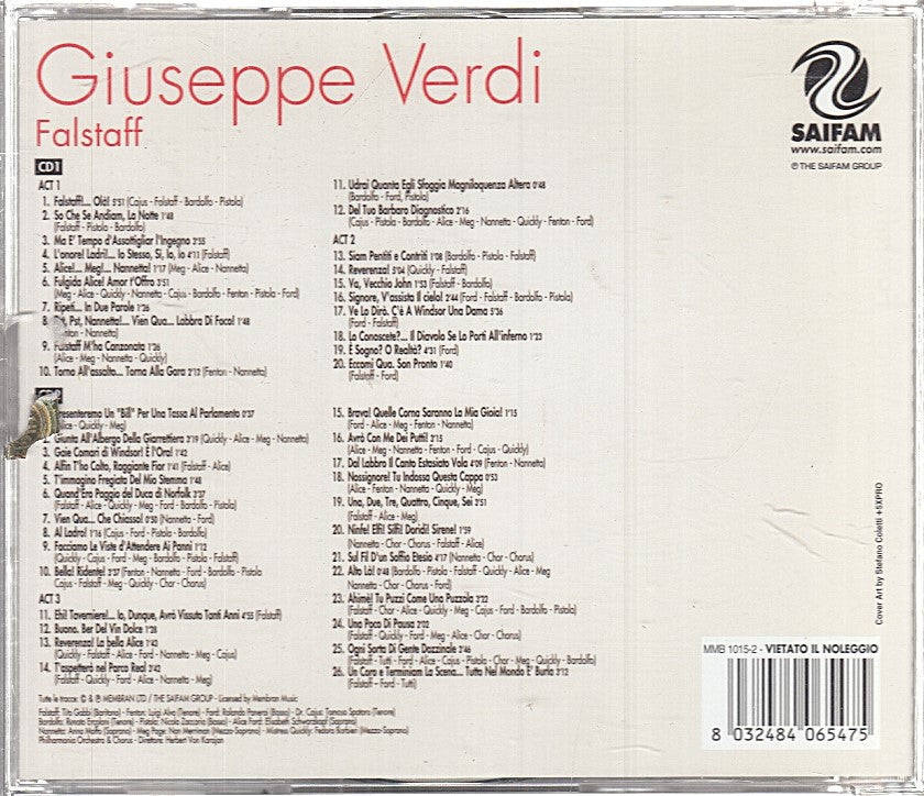 MCD- CD VERDI FALSTAFF SAIFAM 2 CD - ZCD8