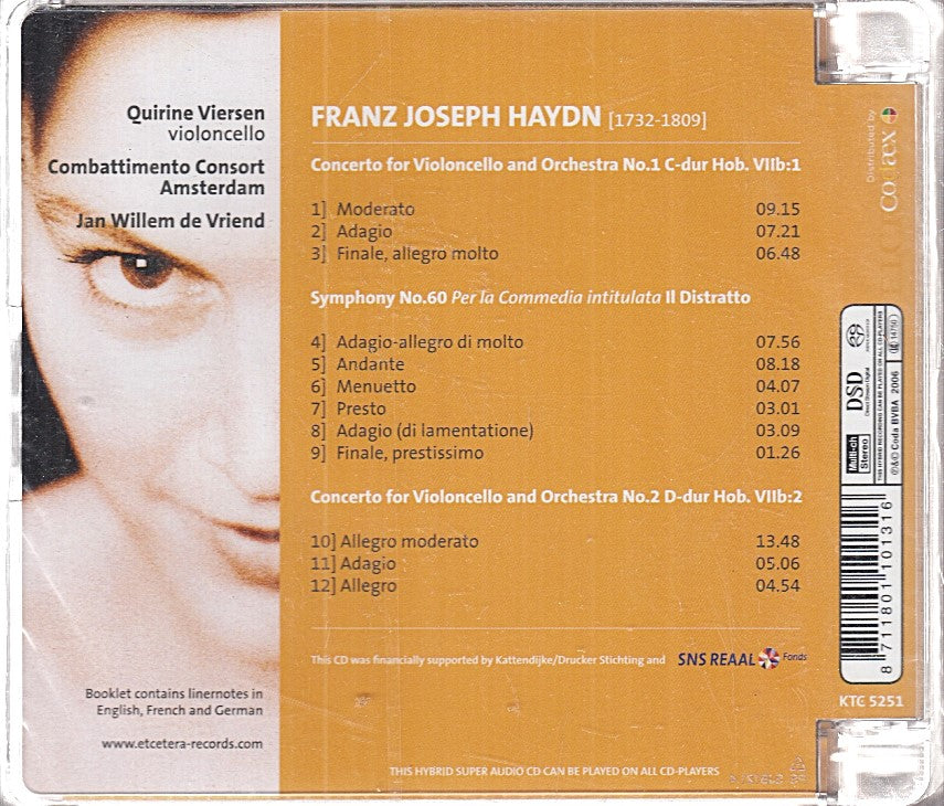 MCD- CD HAYDN CELLO CONCERTOS C&D SYMPHONY 60 VIERSEN ETCETERA BLISTER - ZCD11