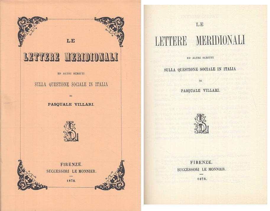 LS- LETTERE MERIDIONALE QUESTIONE SOCIALE ITALIA-- MONNIER--- 1991 - CS - YTS399