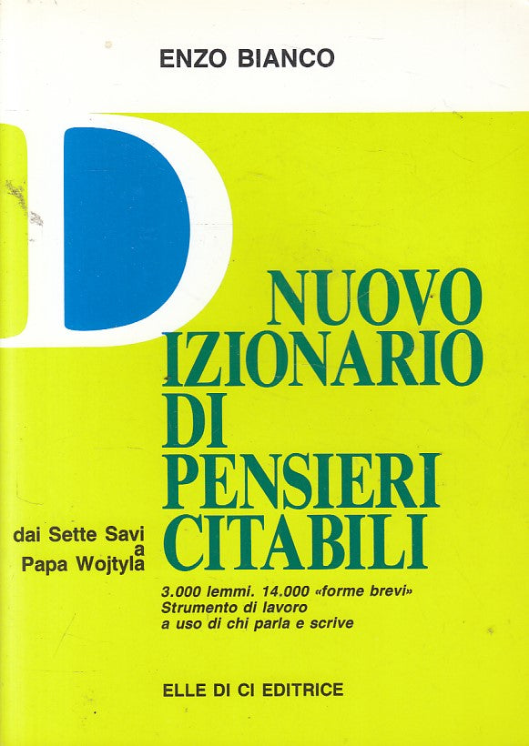 LS- NUOVO DIZIONARIO DI PENSIERI CITABILI - BIANCO - LDC --- 1995 - B - YFS603
