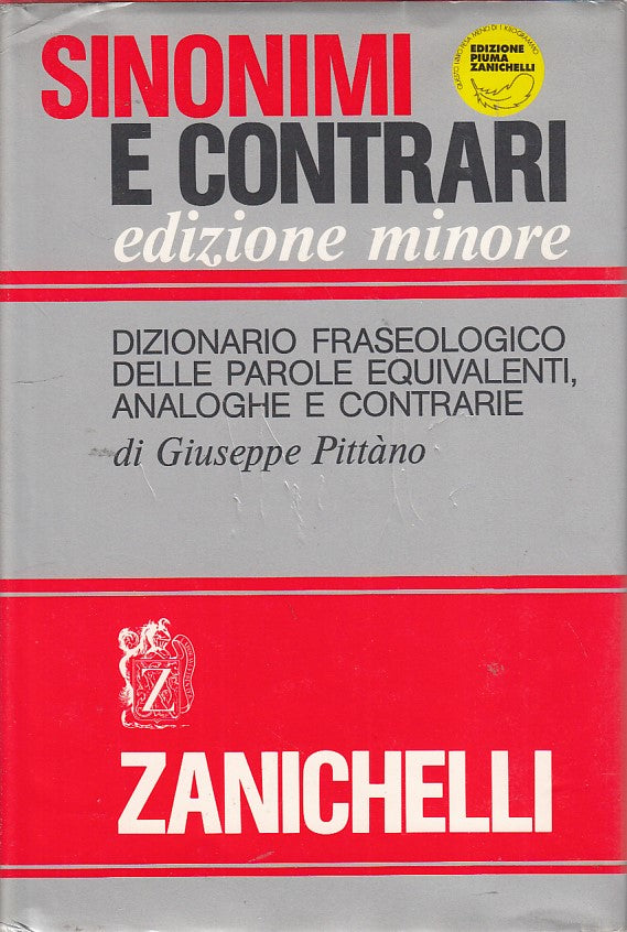 LZ- DIZIONARIO SINONIMI E CONTRARI-- ZANICHELLI--- 1995- CS- ZDS150