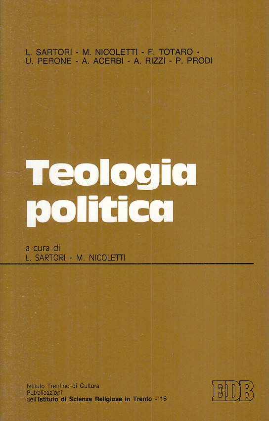 LS- TEOLOGIA POLITICA - SARTORI NICOLETTI - EDB --- 1989 - B - YTS265