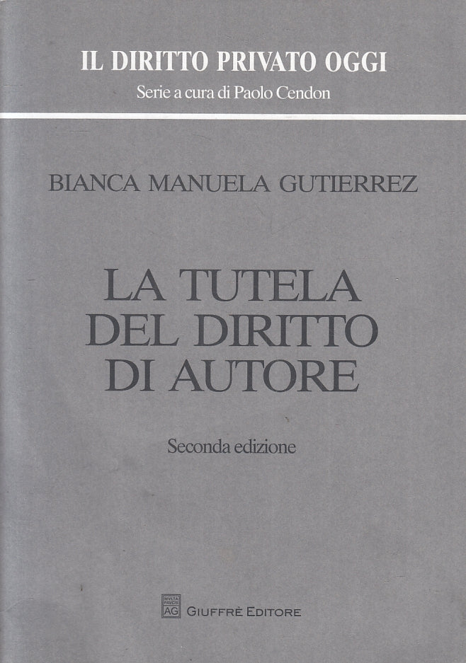 LZ- LA TUTELA DEL DIRITTO D'AUTORE - GUTIERREZ - GIUFFRE' --- 2008- B- ZFS463