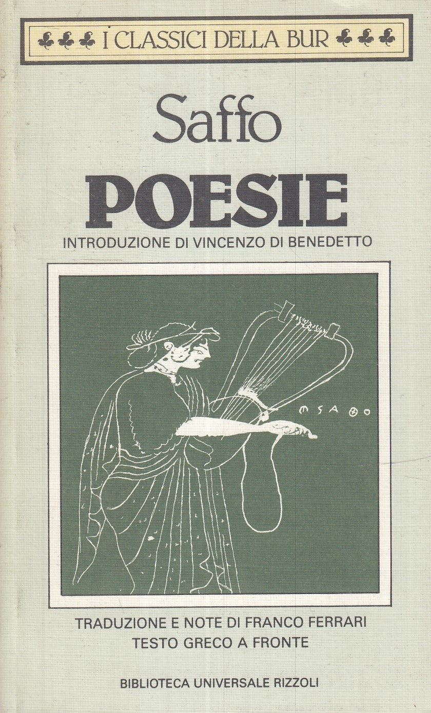 LN- POESIE TESTO GRECO A FRONTE - SAFFO - RIZZOLI - BUR CLASSICI --- B - XFS