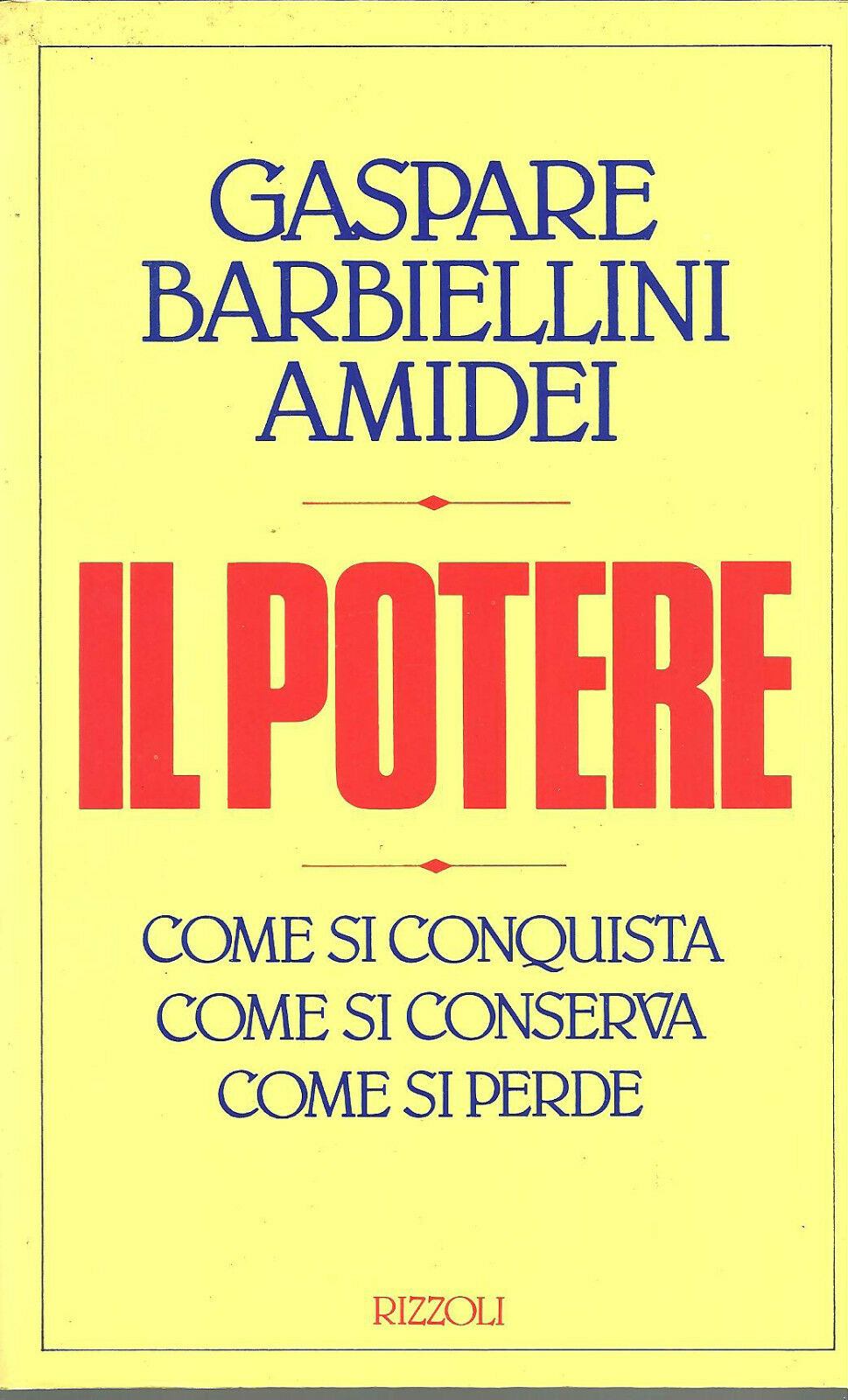 LN2- IL POTERE COME SI CONQUISTA - GASPARE BARBIELLINI AMIDEI- RIZZOLI- B- JXS67