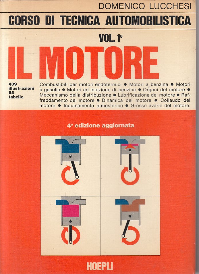 LZ- CORSO TECNICA AUTOMOBILISTICA VOL.1 MOTORE -- HOEPLI --- 1979 - B - ZFS99