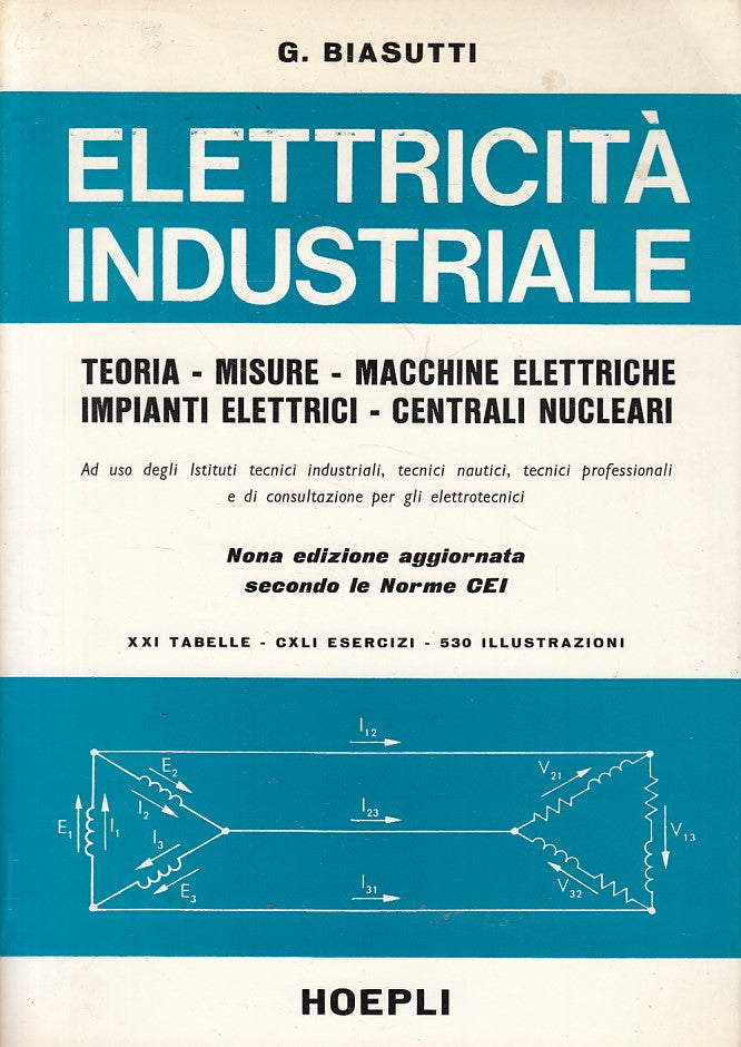 LZ- ELETTRICITA' INDUSTRIALI - GIUSEPPE BIASUTTI - HOEPLI --- 1985 - B - ZFS395