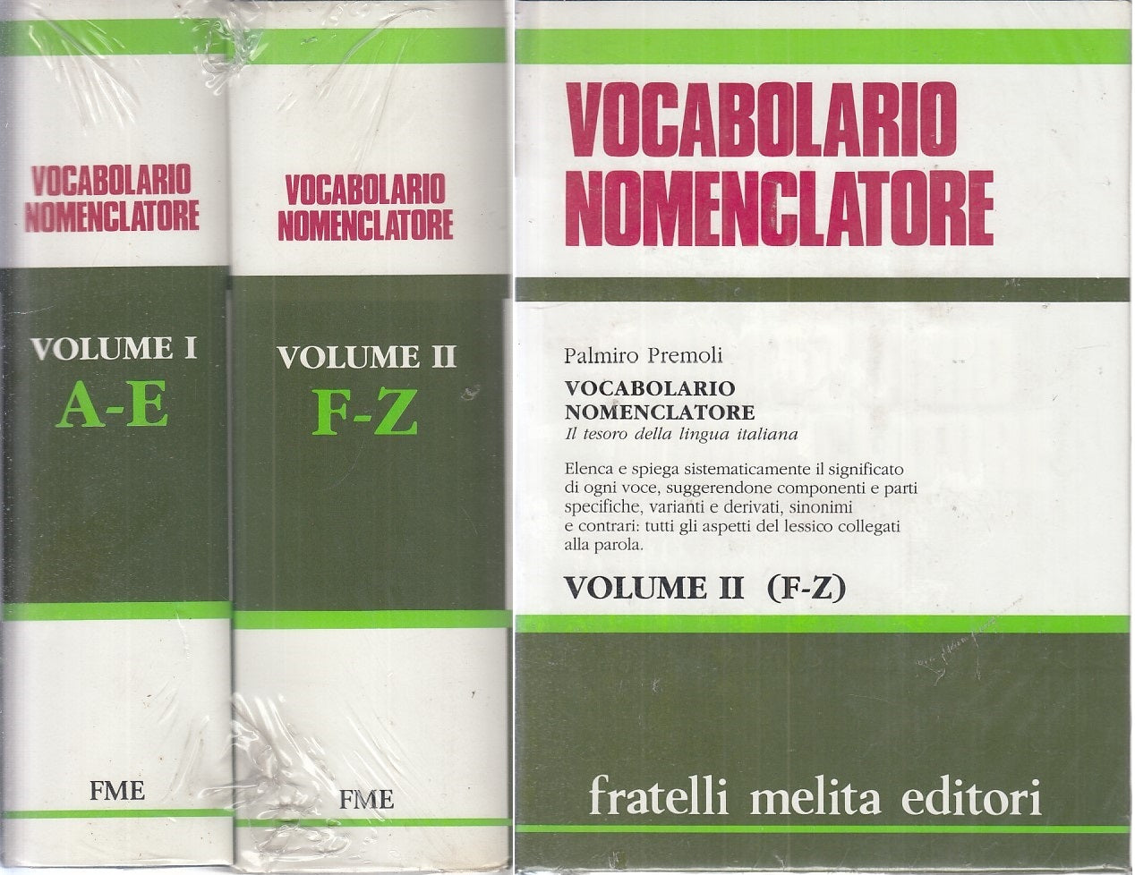 LZ - VOCABOLARIO NOMENCLATORE 2 VOL - PREMOLI- F.LLI MELITA--- 1990- CS - YFS768
