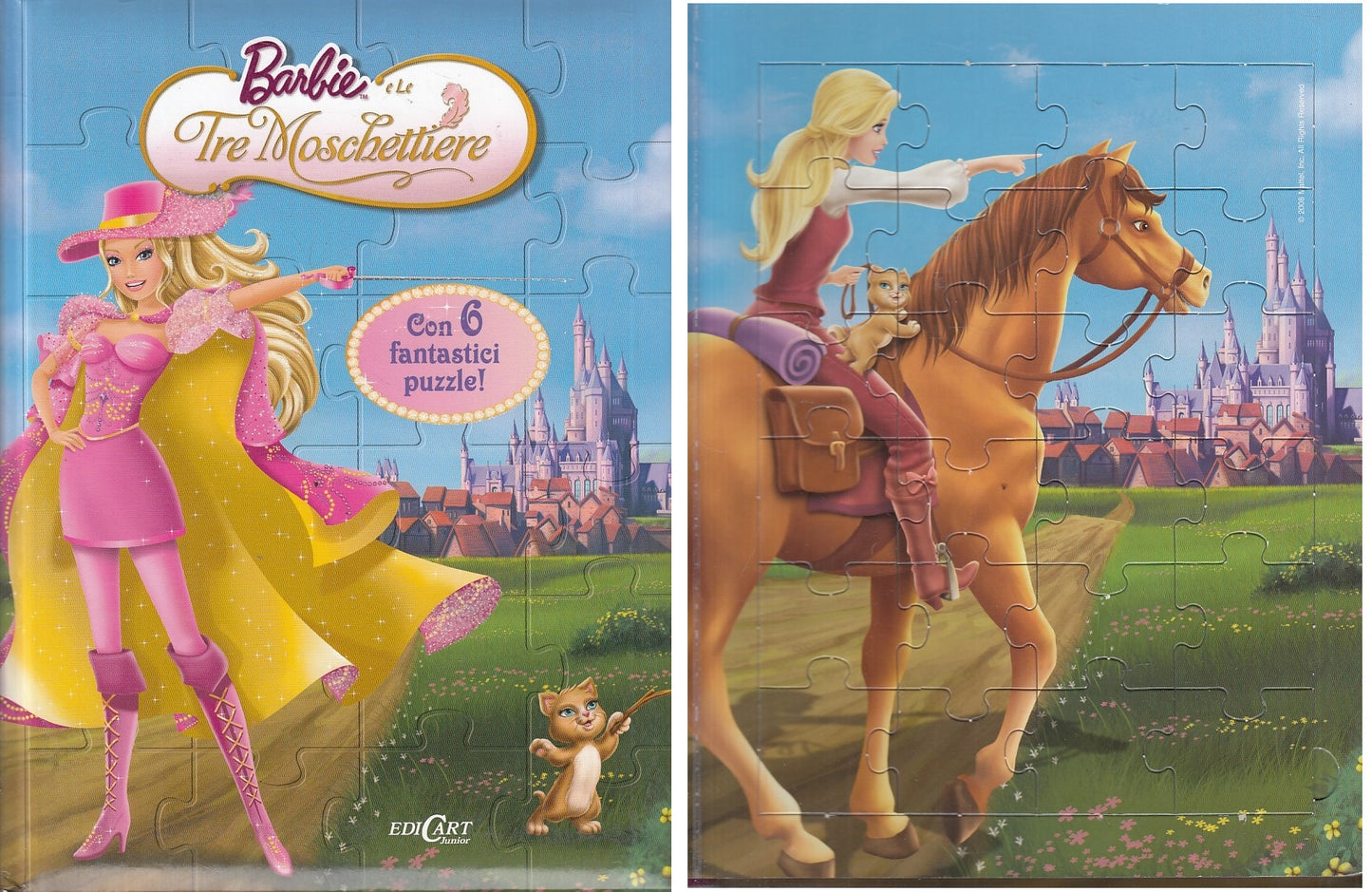LB- BARBIE E LE TRE MOSCHETTIERE 6 PUZZLE -- EDICART --- 2009 - C - YFS804