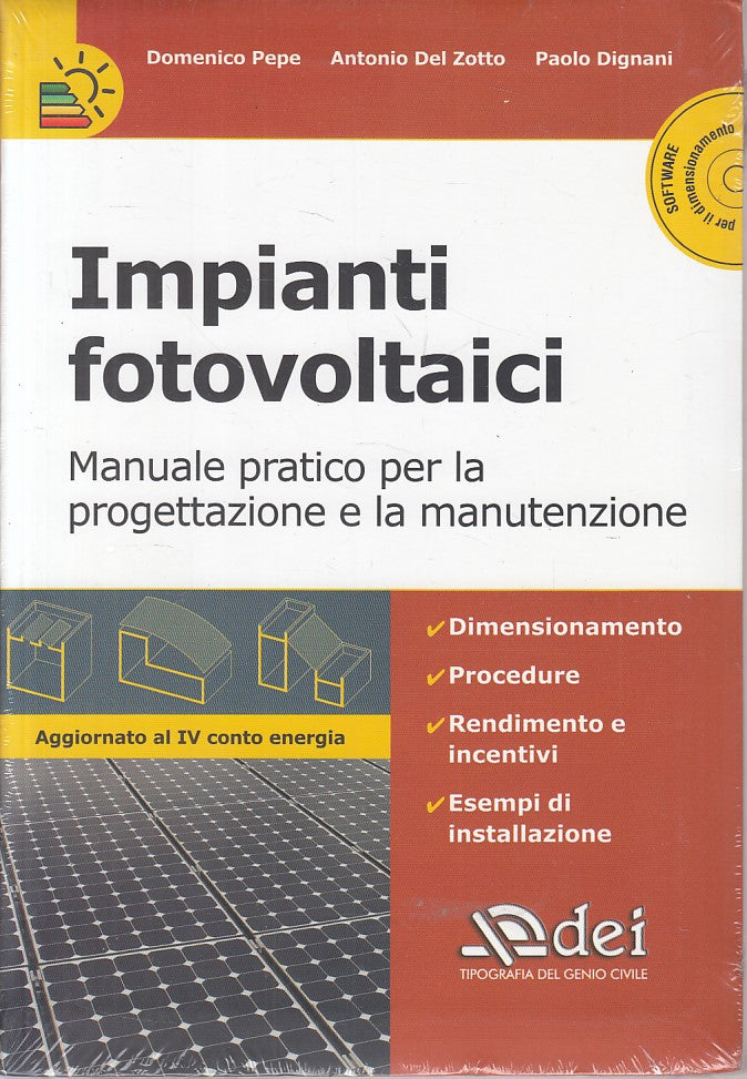 LZ- IMPIANTI FOTOVOLTAICI MANUALE PROGETTAZIONE + CD-- DEI --- 2010 - B - ZFS672
