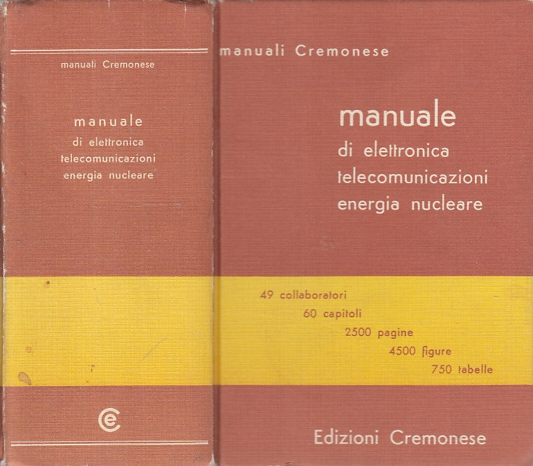 LZ- MANUALE ELETTRONICA TELECOMUNICAZIONI ENERGIA-- CREMONESE--- 1984- C- YFS419