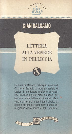 LN- LETTERA ALLA VENERE IN PELLICCIA - BALSAMO - VASCELLO --- 1993 - B - ZFS60