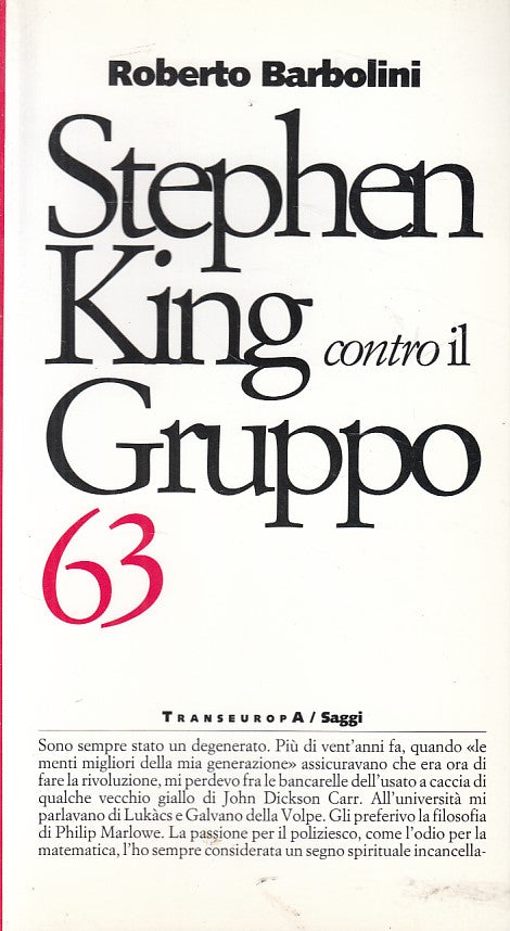 LS- STEPHEN KING CONTRO IL GRUPPO 63- BARBOLINI- TRANSEUROPA--- 1998- B - YFS401