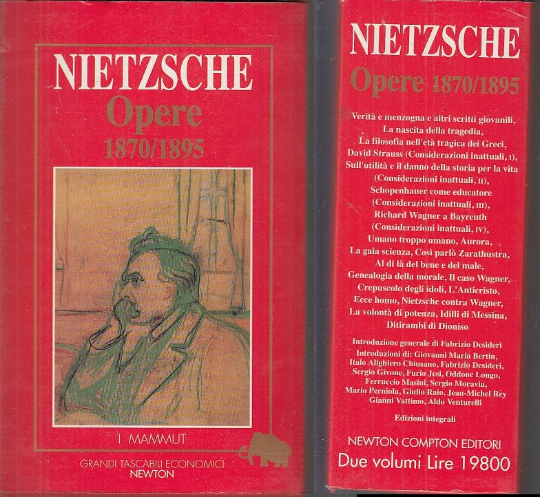 LN- OPERE 1870/1895 COFANETTO 2 VOLUMI- NIETZSCHE- NEWTON- MAMMUT- 1993-B-XFS
