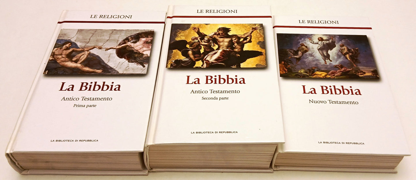 LD- LA BIBBIA 3 VOLUMI ANTICO e NUOVO TESTAMENTO -- REPUBBLICA - 2005 - C- ZFS82