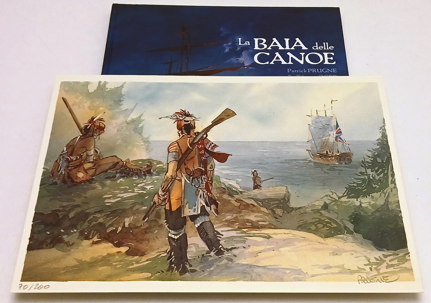 La baia delle canoe- Patrick Prugne Tiburce Oger- Segni d'Autore- litografia-G26