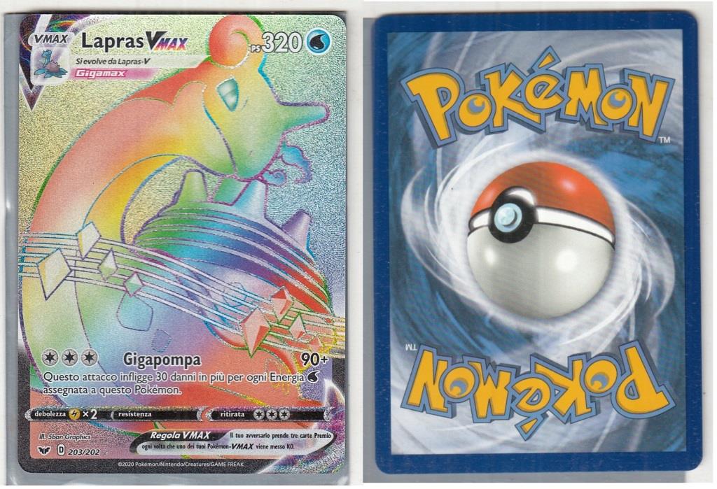 POKEMON CARD CARTA - LAPRAS VMAX 203/202 HOLO RARA - ITA - CRD035