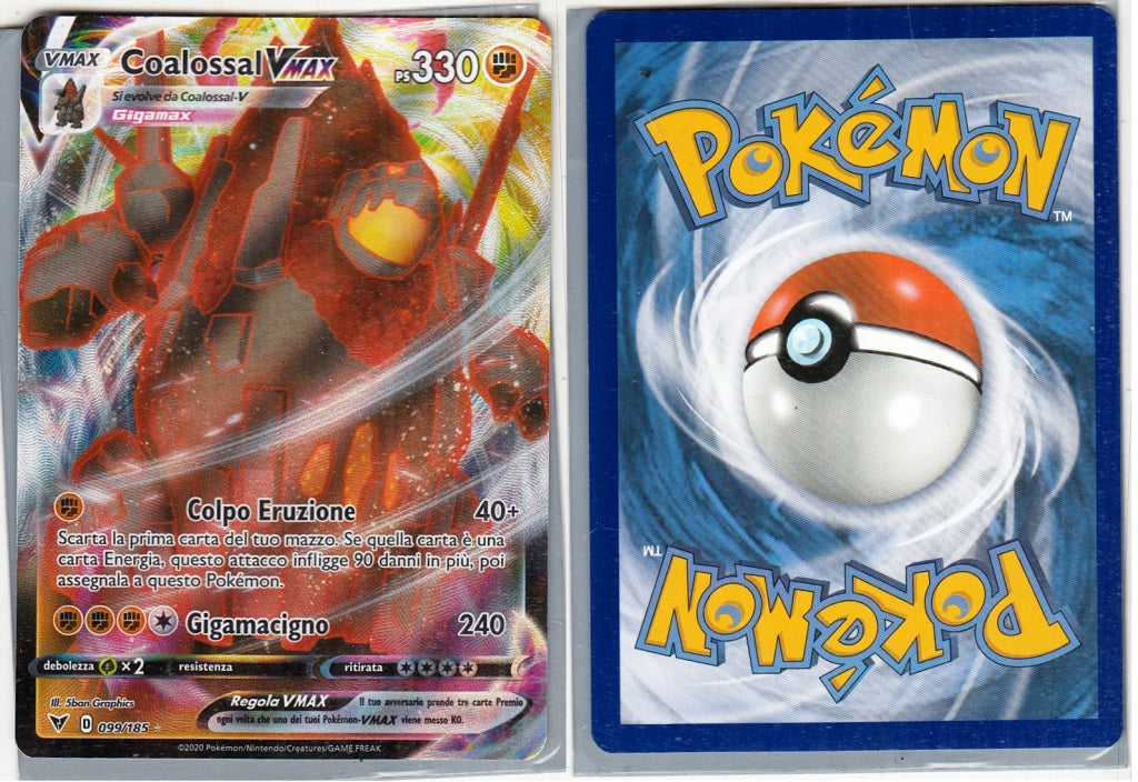 POKEMON CARD CARTA - COLOSSAL VMAX 99/185 HOLO RARA - ITA - CRD036