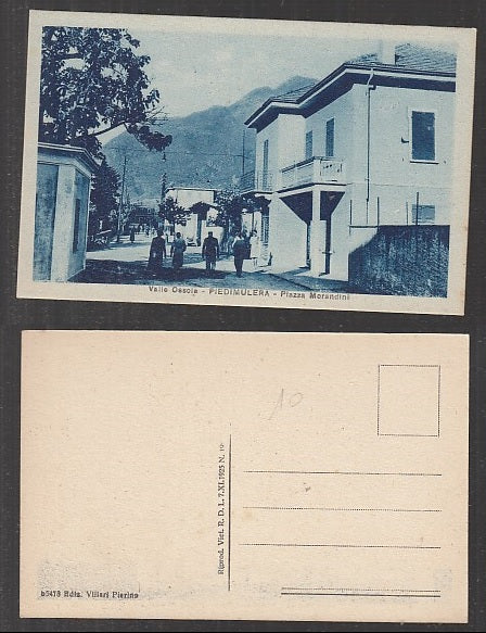 CC- CARTOLINA PAESAGGISTICA VALLE OSSOLA PIEDIMULERA PIAZZA MORANDINI - CRT1939