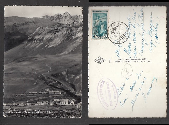 CC- CARTOLINA PAESAGGISTICA DOLOMITI PASSO ROLLE - CRT1944