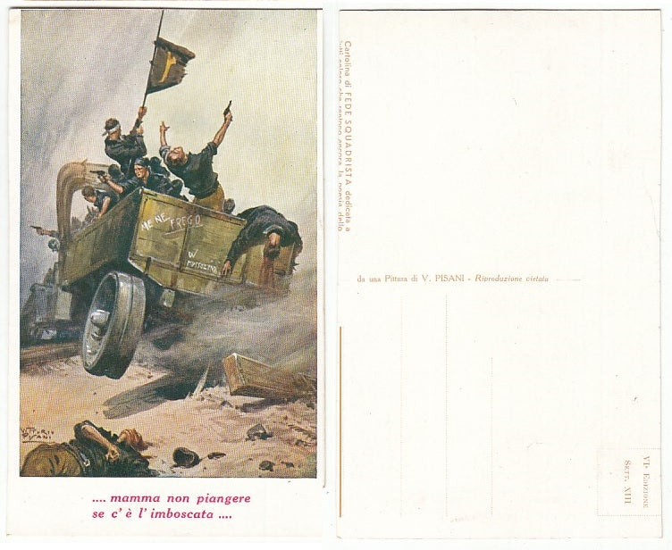 CC- CARTOLINA SQUADRISMO PNF MAMMA NON PIANGERE SE C'E' L'IMBOSCATA - CRT2207