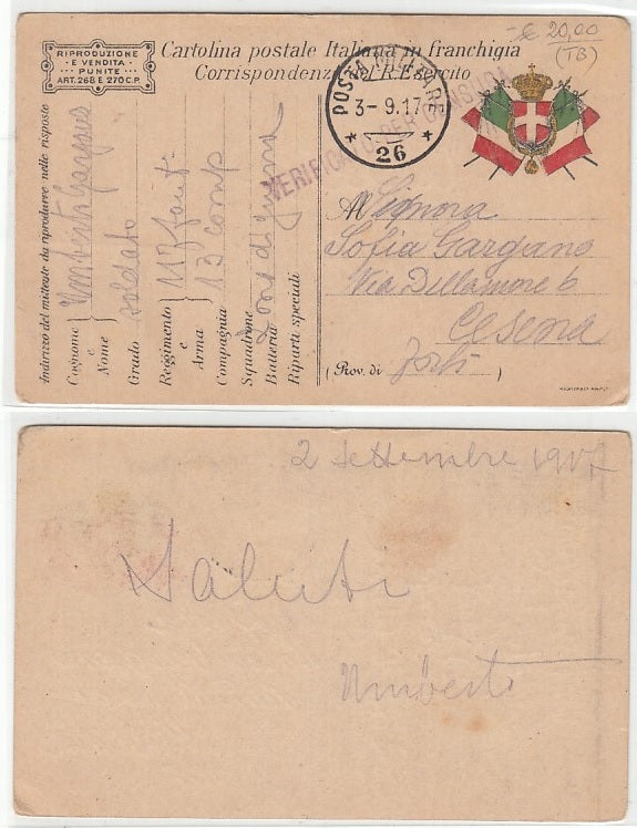 CC- CORRISPONDENZA IN FRANCHIGIA POSTA MILITARE 26 DIV. LIBICA LIBIA - CRT2352