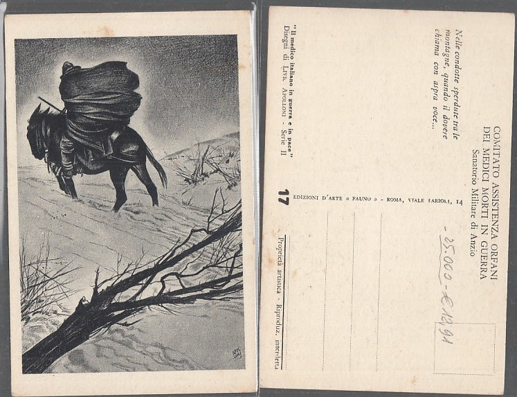CC- CARTOLINA ORFANI MEDICI MORTI IN GUERRA WW1 APOLLONI SERIE II - CRT2447