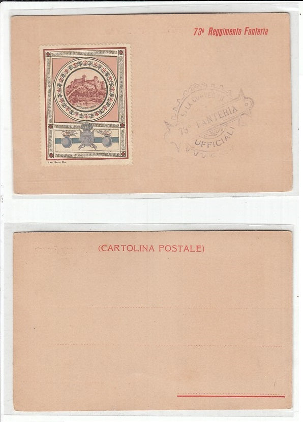 CC- CARTOLINA MILITARE 73° REGGIMENTO FANTERIA SALA CONVEGNO UFFICIALI - CRT2547
