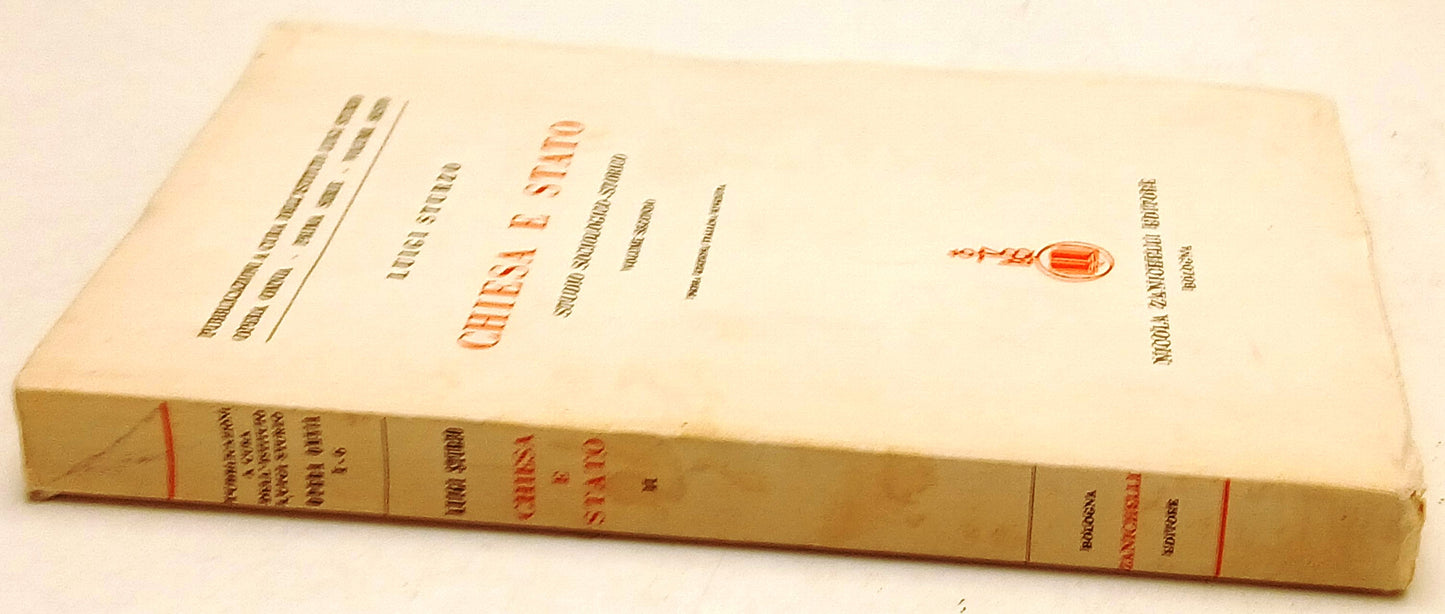 Chiesa e Stato Studio Sociologico-Storico 2 - Luigi Sturzo - Zanichelli - YFS100