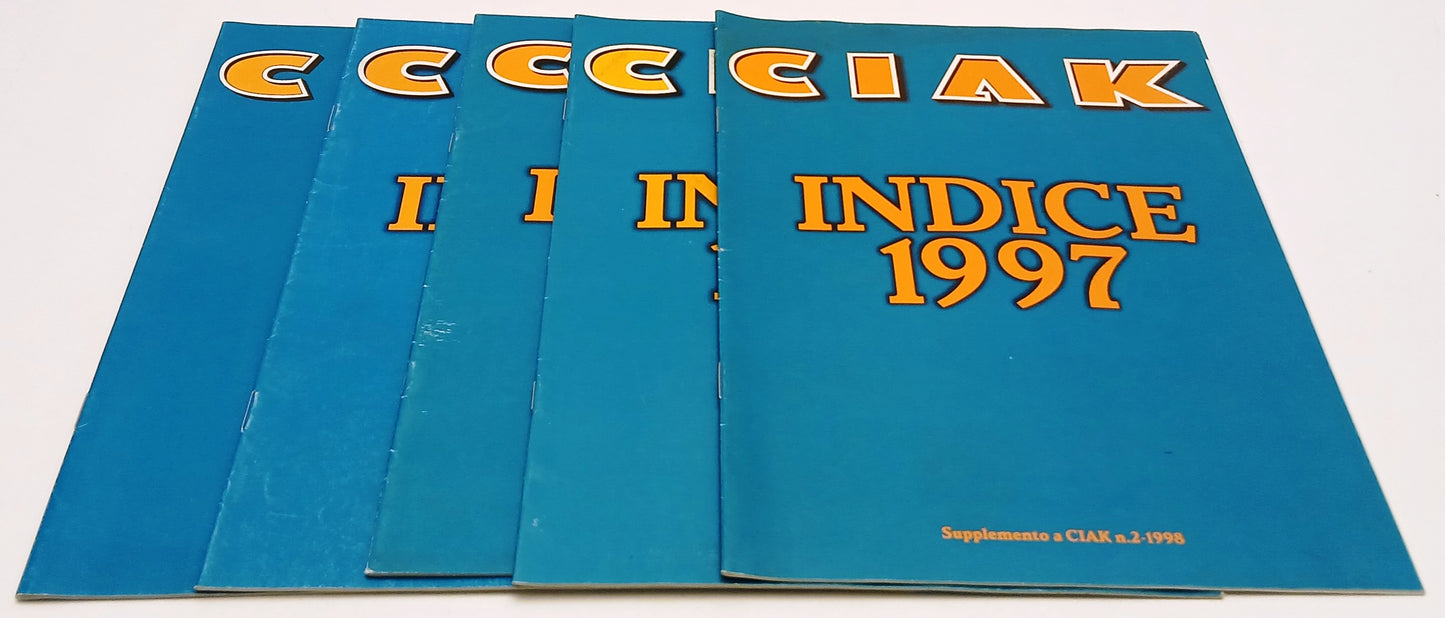 Lotto 5 Indici rivista Ciak Indice supplemento 1997 1998 1999 2000 2001- RVSa887