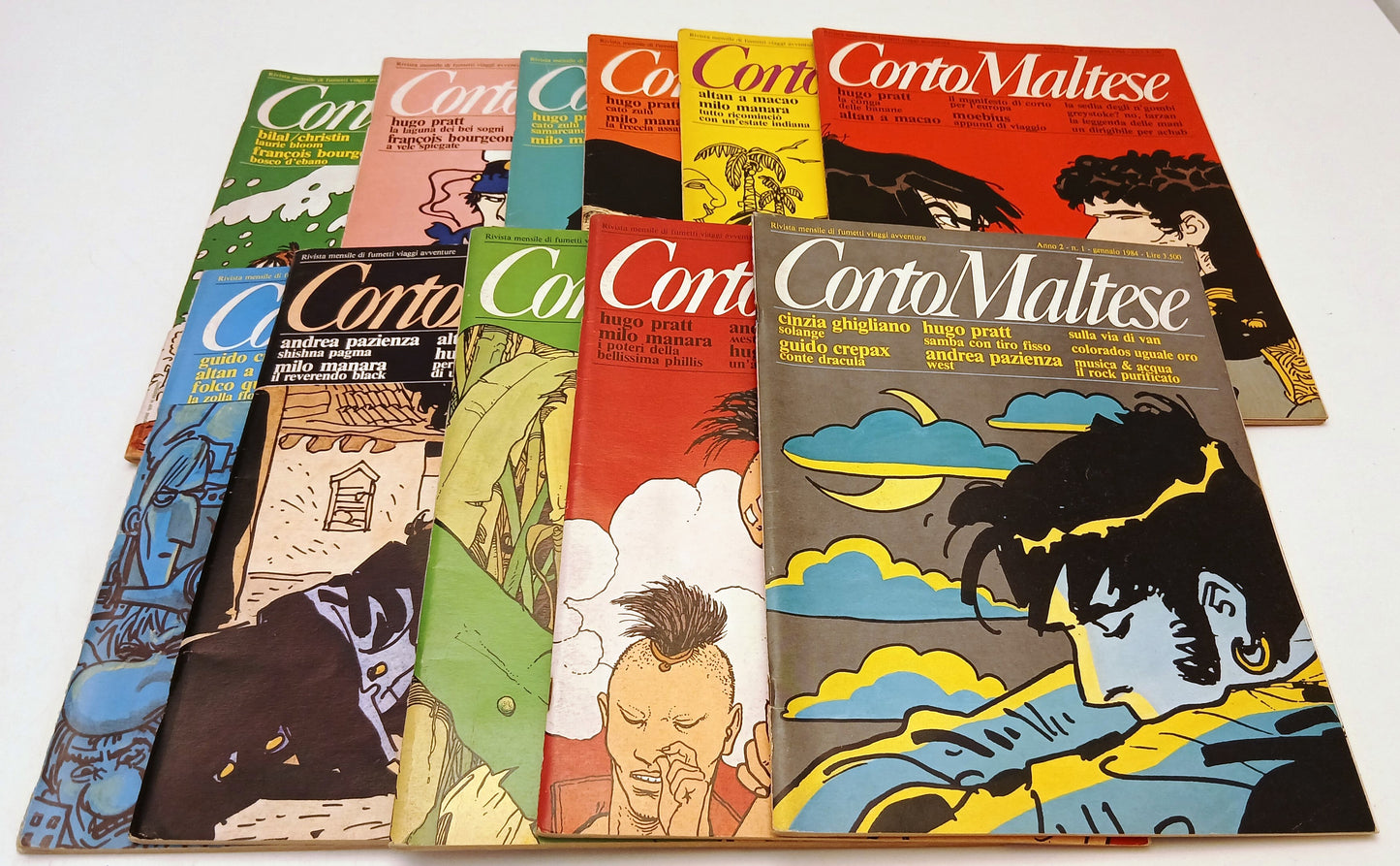 Corto Maltese Anno II 1/12 annata completa 1984- Pratt Manara- Milano Libri- D26