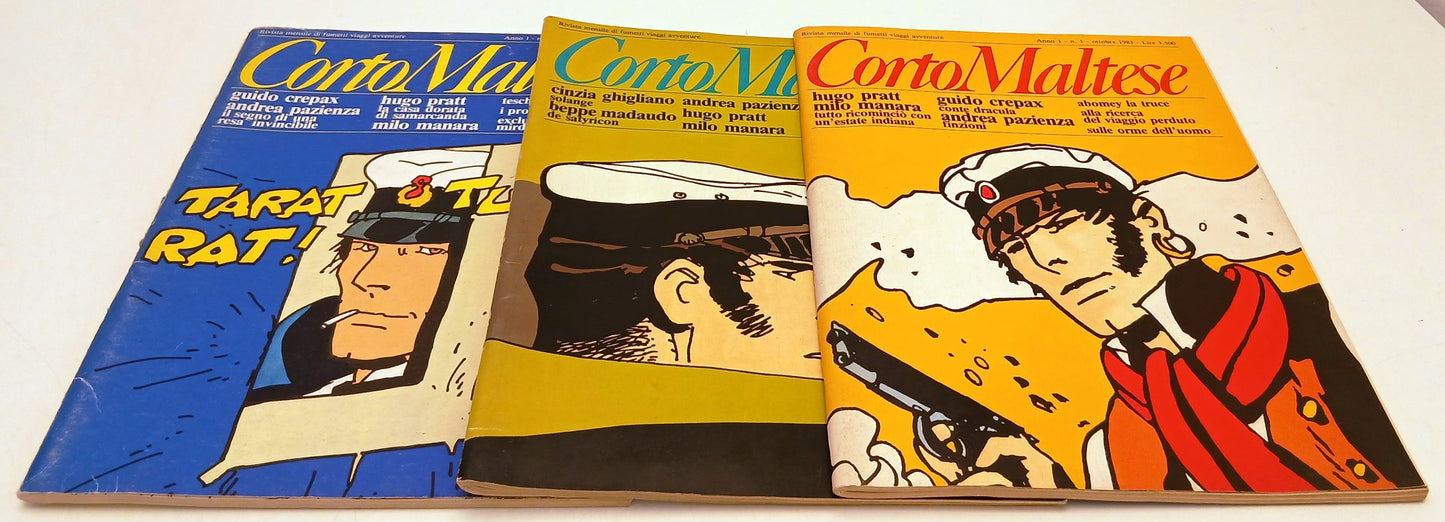 Corto Maltese Anno I 1/3 annata completa 1983 - Pratt Manara - Milano Libri- D26