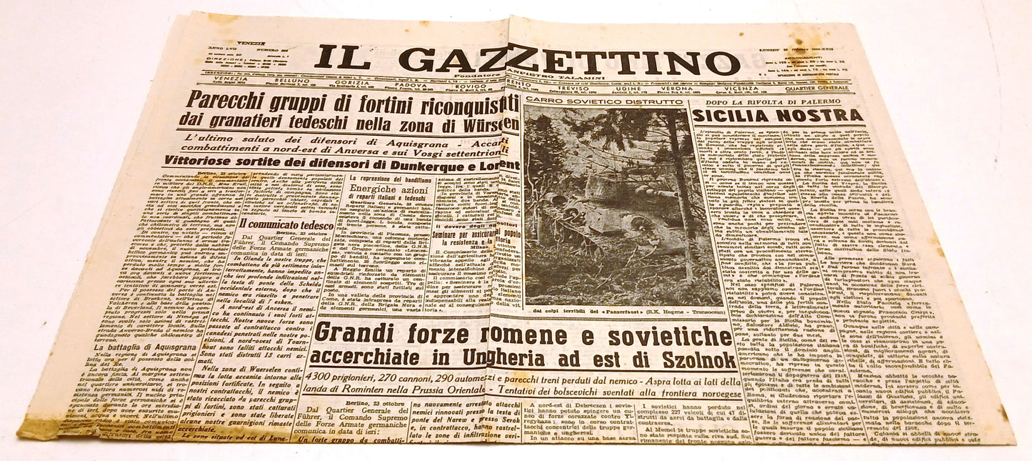 Quotidiano Il Gazzettino lunedi' 23 ottobre 1944-XXII - RVSa672