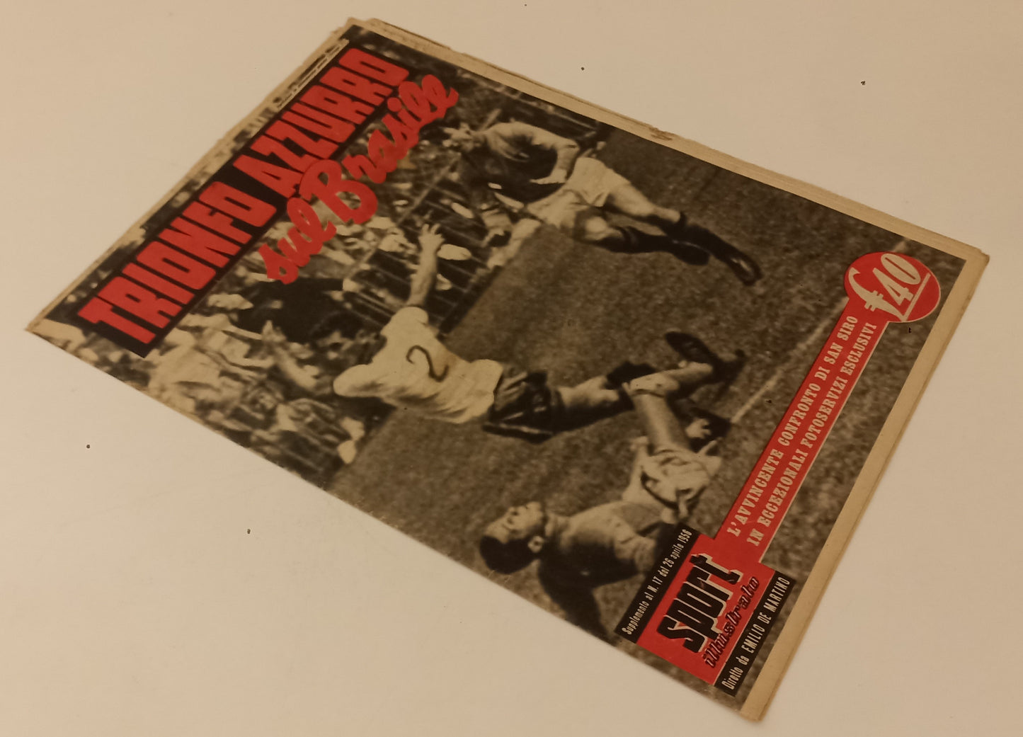 LC- RIVISTA LO SPORT ILLUSTRATO suppl. n.17 1956 TRIONFO AZZURRO BRASILE RVSa177