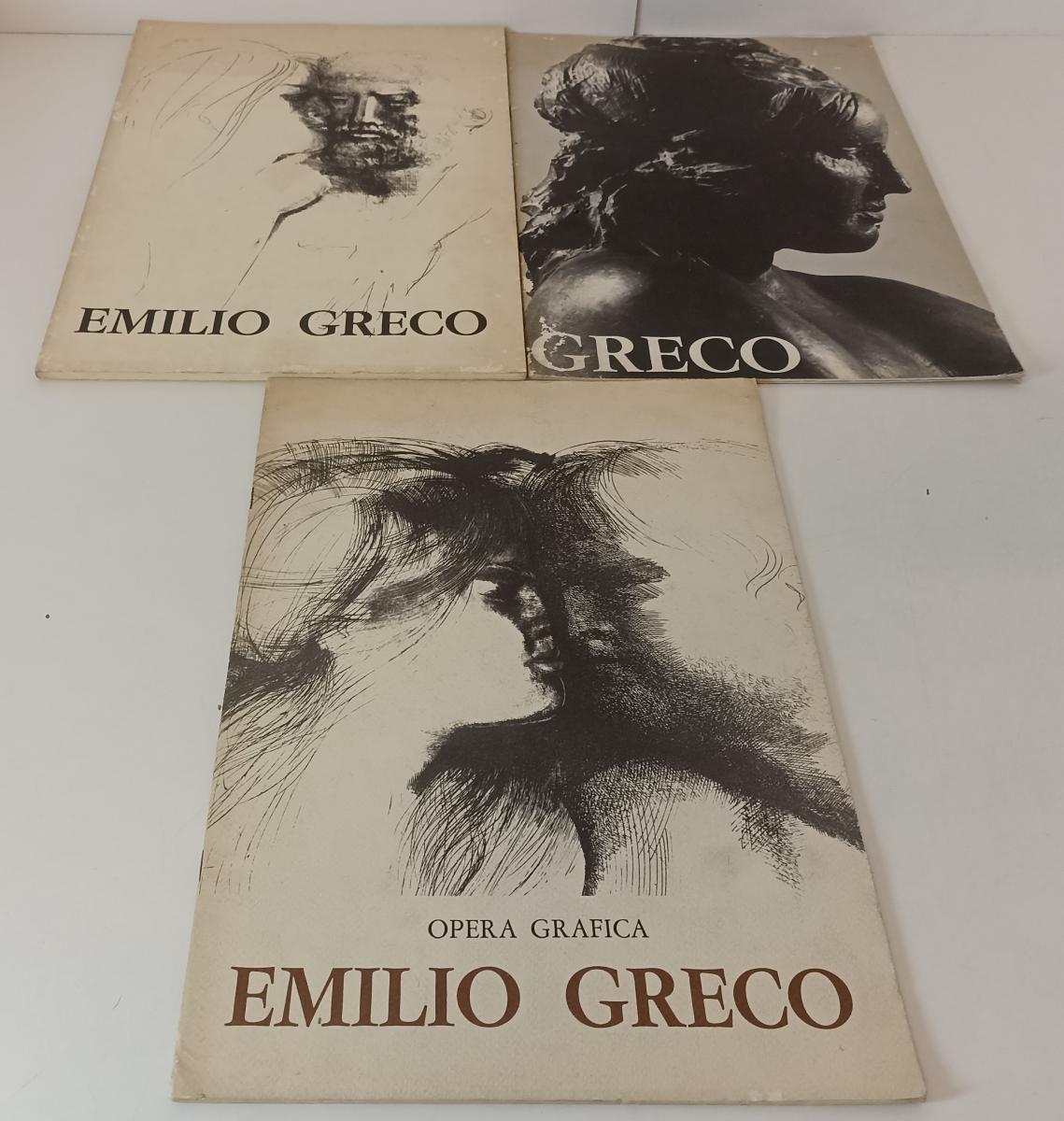 LT- EMILIO GRECO LOTTO 3 CATALOGHI DELLE OPERE MANIFESTI OPERA GRAFICA - XFS167