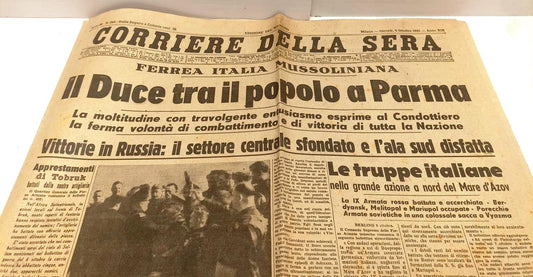 LR- CORRIERE DELLA SERA 9 OTTOBRE 1941 IL DUCE TRA IL POPOLO DI PARMA - RVSa507