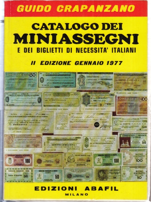 LZ- CATALOGO DEI MINIASSEGNI - GUIDO CRAPANZANO - ABAFIL --- 1977 - B- YFS197
