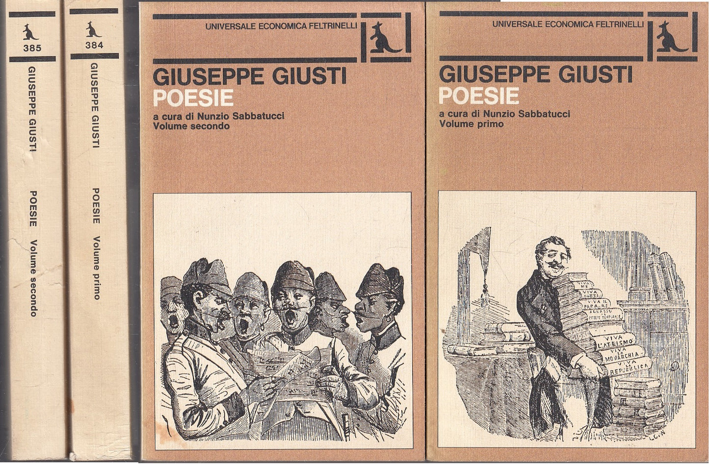 LN- POESIE 2 VOLUMI - GIUSEPPE GIUSTI- FELTRINELLI- UNIVERSALE ECONOMICA- B- XFS