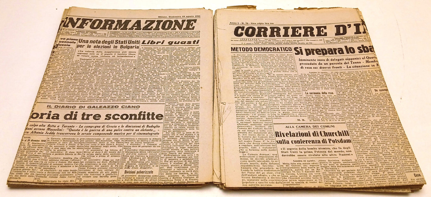Lotto 30 numeri Corriere dell'Informazione Anno I 1945 - RVSa1035