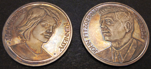 CB- 2 medaglie Jacqueline Kennedy John Fitzgerald Kennedy - argento - GTTS259