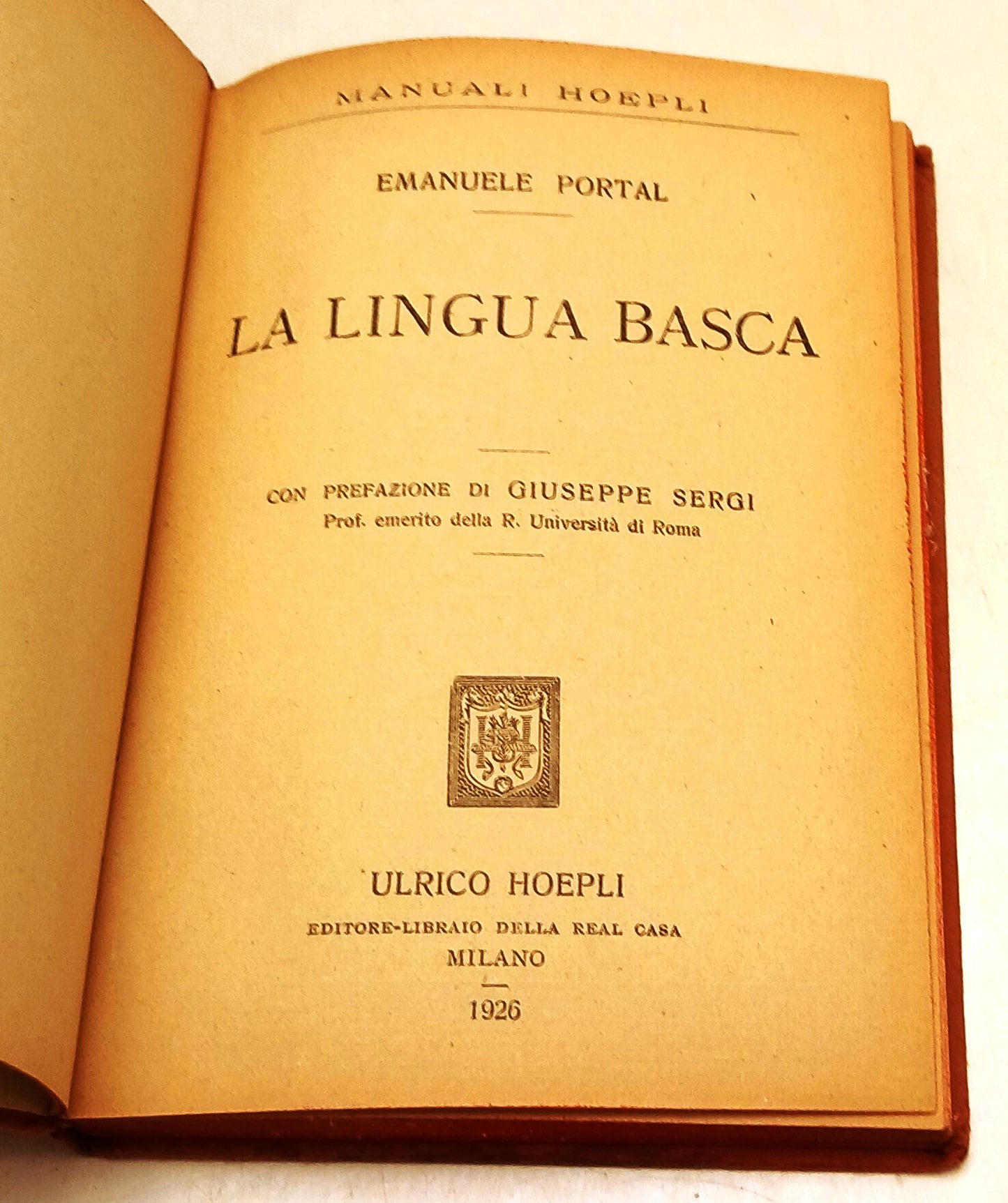 LZ- LA LINGUA BASCA - E. PORTAL - HOEPLI - MANUALI - 1a ED. - 1926 - C - XFS
