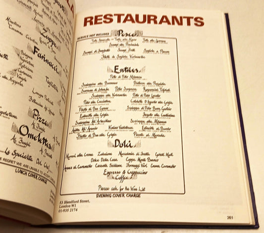 The London books of menus The Selection restaurants- Brombacher- inglese- YFS102